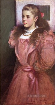  al Pintura al %C3%B3leo - Niña vestida de rosa, también conocida como retrato de Eleanora Randolph Sears John White Alexander